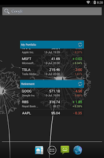 My Stocks Portfolio & Market Screenshot