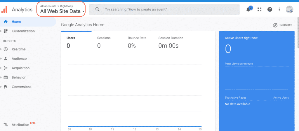 Google Analytics home
