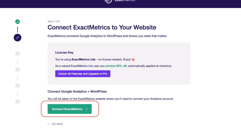 Exact Metrics WordPress Plugin setup