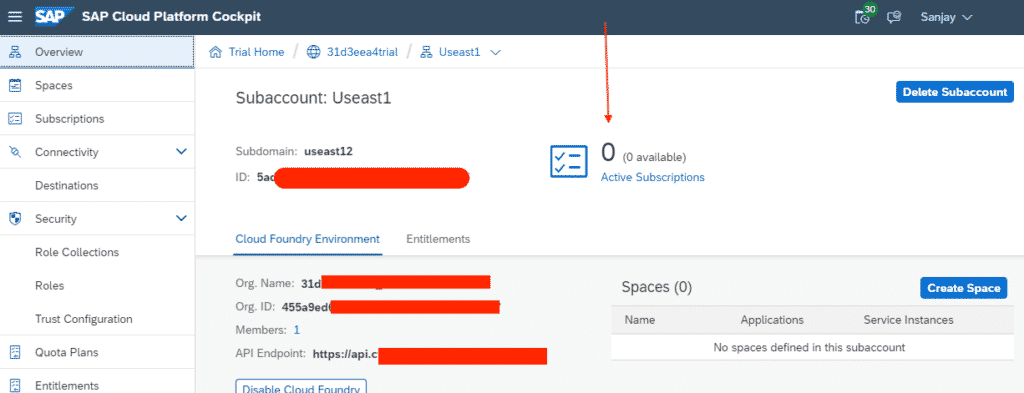 SAP CPI Tenant in Trial Account.