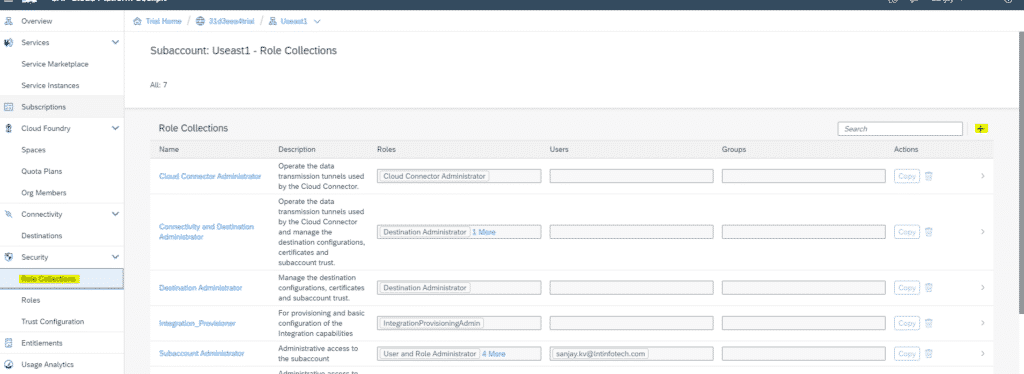 SAP CPI Tenant in Trial Account.