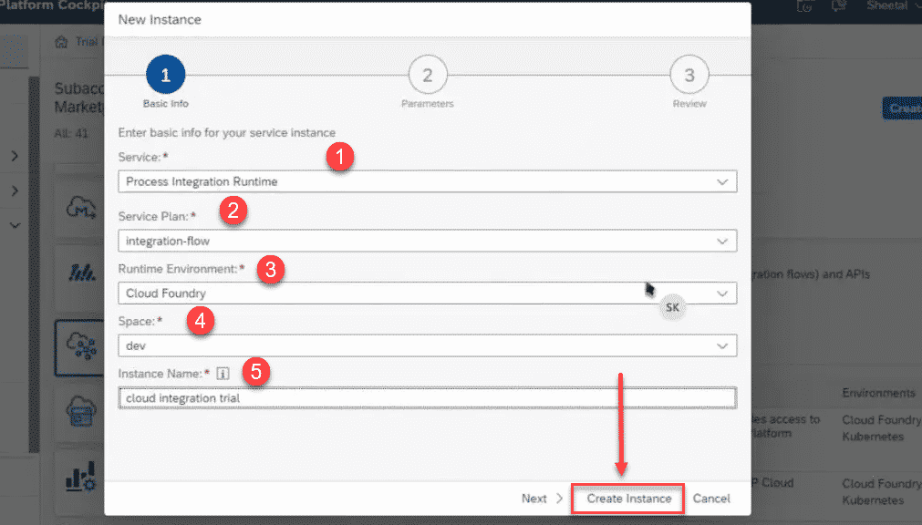 Selecting new instance