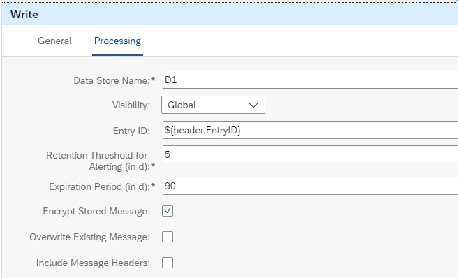 Data Store Write Config