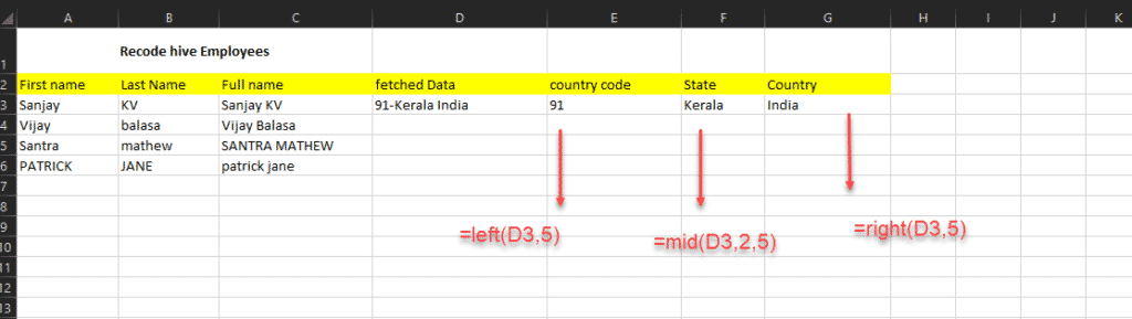 Excel Formulas - Text and Date Functions