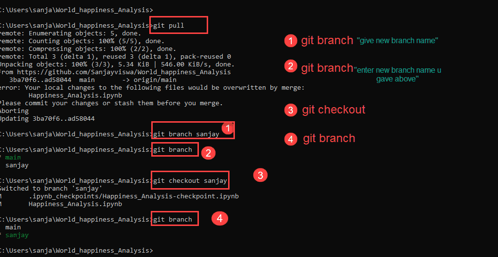 How to Create new branch and Merge in Github?