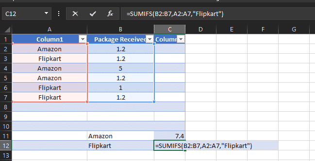 use the Excel SUMIFS function