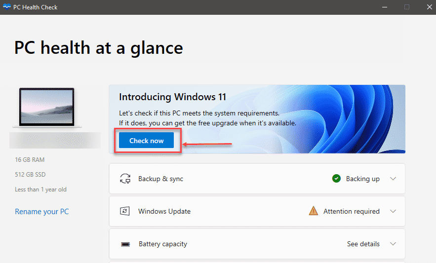 windows 11 update check