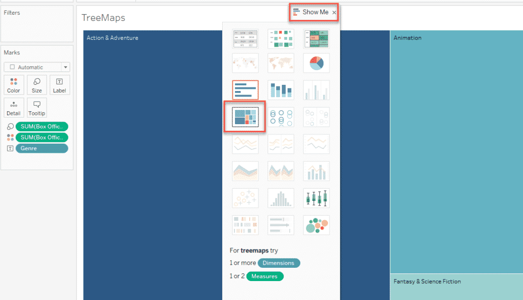 Selecting Treemap