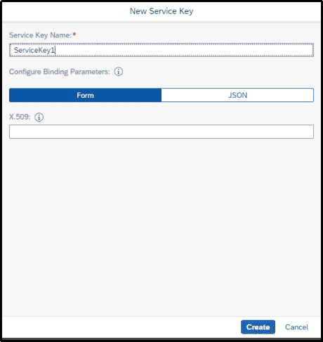 Service Key creation