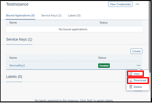 View Service Key