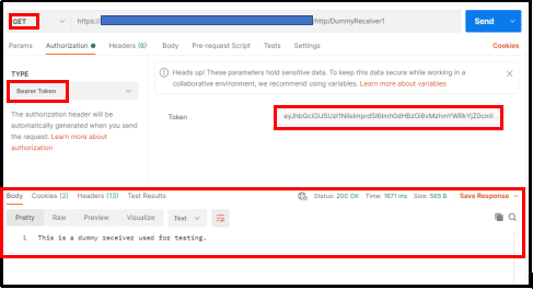 Using Bearer Token